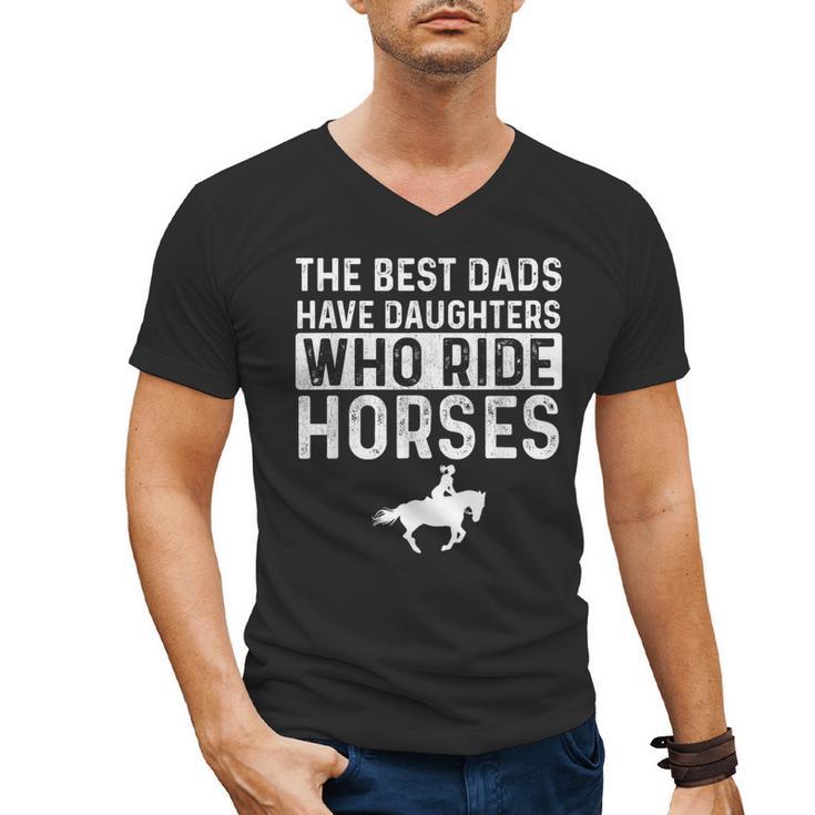 Dad Of Horse Lover Equestrian Horseback Rider Men's V-Neck T-Shirt