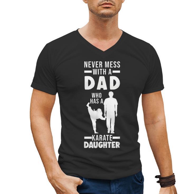Dad Who Has a Karate Daughter Dad & Daughter Men's V-Neck T-Shirt
