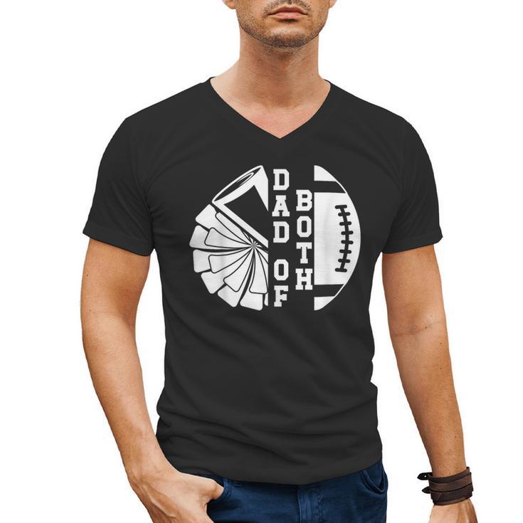 Dad Of Both Proud Football And Cheer Dad Men's V-Neck T-Shirt