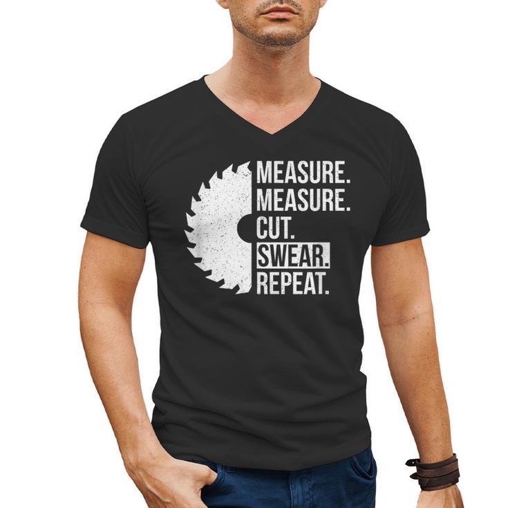 Dad Shirt Measure Cut Swear Handyman Father Day Tshirt Men's V-Neck T-Shirt