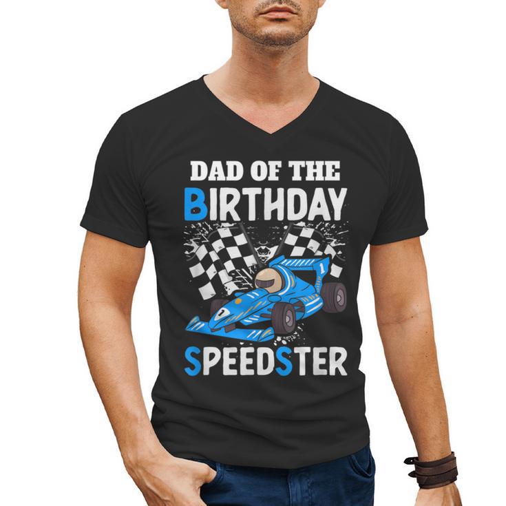 Dad Shirt Two Fast Two Curious Racing Cars Birthday Men's V-Neck T-Shirt