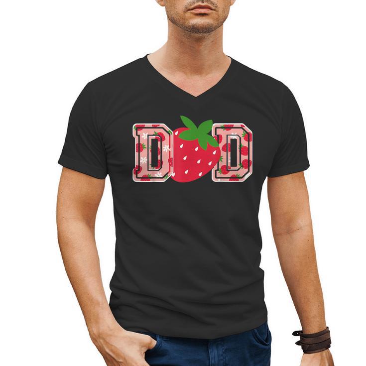 Dad Strawberry Birthday Men's V-Neck T-Shirt