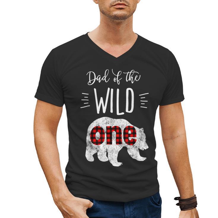 Dad Of The Wild One Shirt Bear Lumberjack 1st Birthday Tee Men's V-Neck T-Shirt