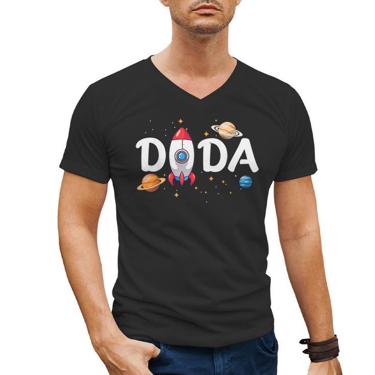 Dada Of The Birthday Boy Space Astronaut 1st Birthday Family Men's V-Neck T-Shirt