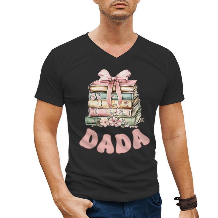 Dada Book First Chapter Birthday Family Matching Party Men's V-Neck T-Shirt