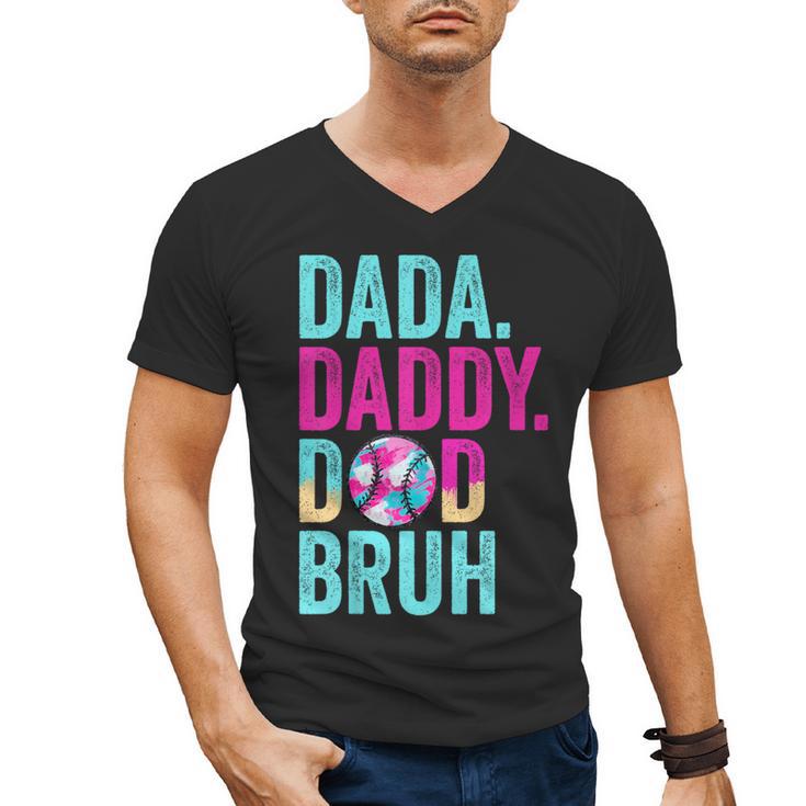 Dada Daddy Dad Bruh Baseball Drip Ice Cream Dad Bruh Men's V-Neck T-Shirt