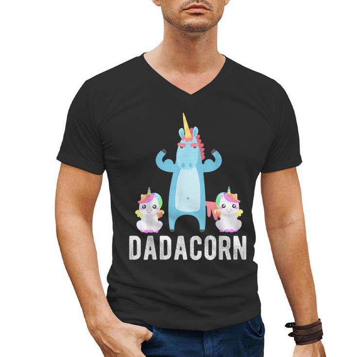 Dadacorn Unicorn Lover Tee For Papa Dad And Kid Men's V-Neck T-Shirt