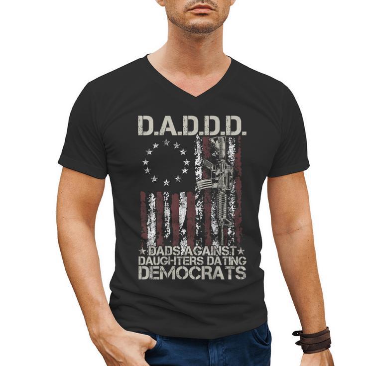 Daddd Gun Dads Against Daughters Dating Democrats On Back Men's V-Neck T-Shirt