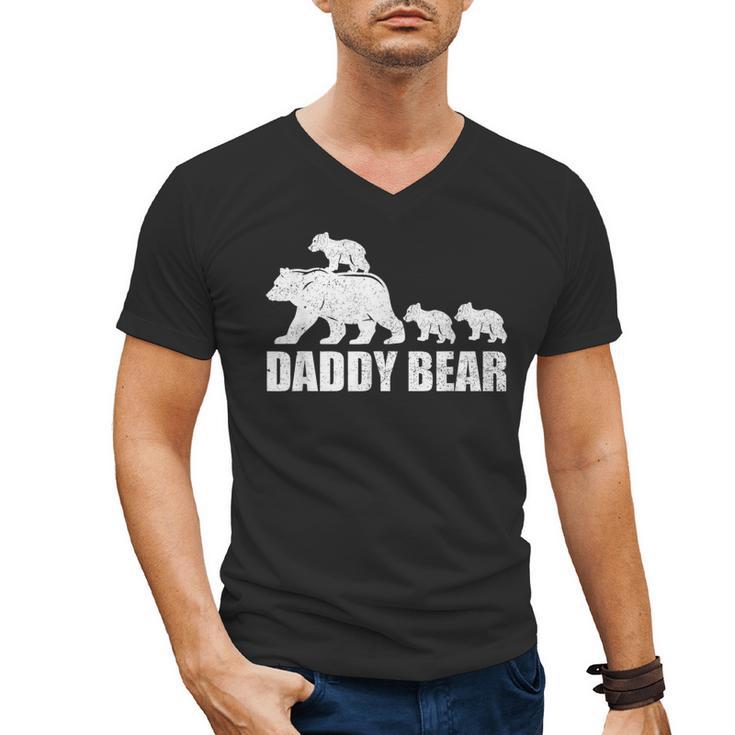 Daddy Bear 3 Cubs Shirt Daddy Bear 3 Kids Tshirt Dad 3 Kids Men's V-Neck T-Shirt
