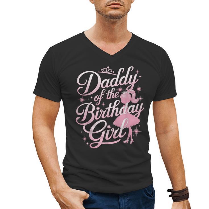 Daddy Of The Birthday Girl Doll Birthday Kid Family Matching Men's V-Neck T-Shirt