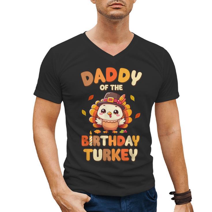 Daddy Of The Birthday Turkey Family 1st Birthday Boy Men's V-Neck T-Shirt