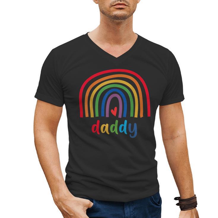 Daddy Rainbow For Women Men Family Matching Birthday Men's V-Neck T-Shirt