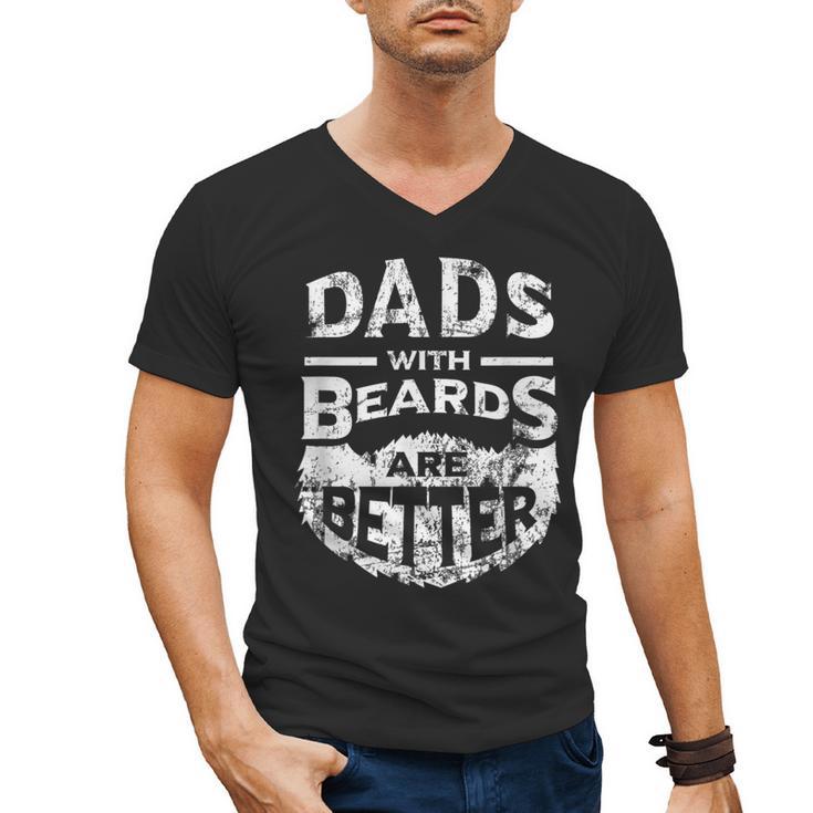 Dads With Beards Are Better Distressed Men's V-Neck T-Shirt