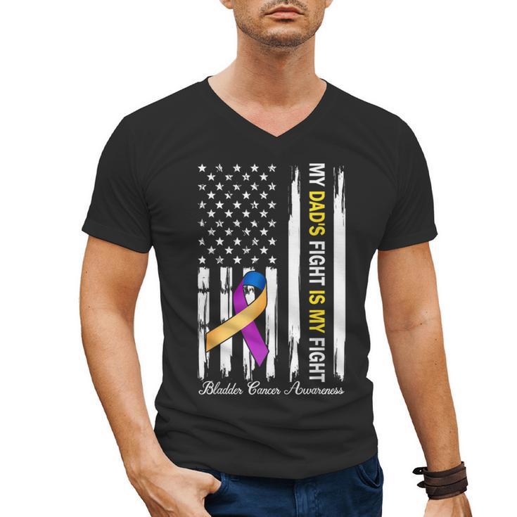 My Dad's Fight Is My Fight Bladder Cancer Awareness Men's V-Neck T-Shirt