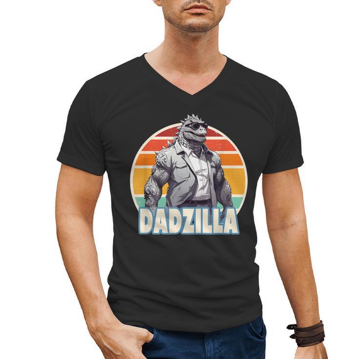 Dadzilla The Rad Dad Kaiju Vibes Men's V-Neck T-Shirt