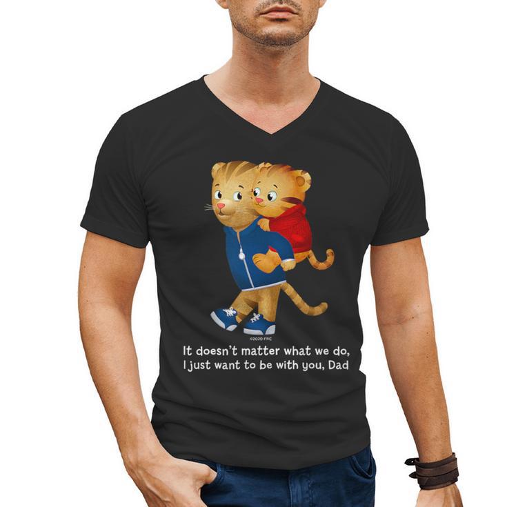 Daniel And Dad Tiger Dark Shirt Men's V-Neck T-Shirt