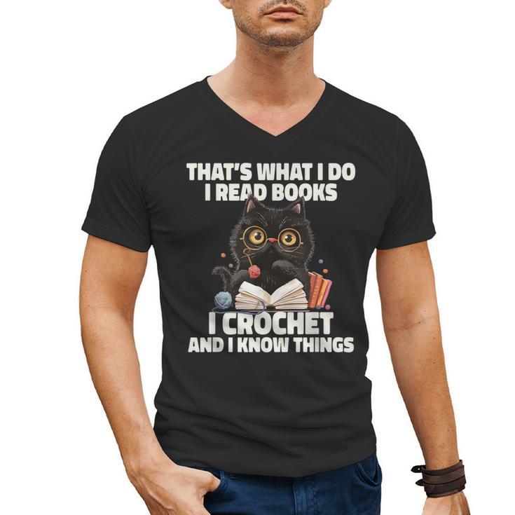 Das Ist Es Was Ich Tue Ich Lese Books Crochet And Men's V-Neck T-Shirt