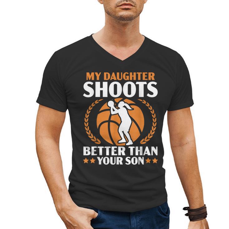 Daughter Basketball Sport Basketball Dad Mom Basketball Fan Men's V-Neck T-Shirt