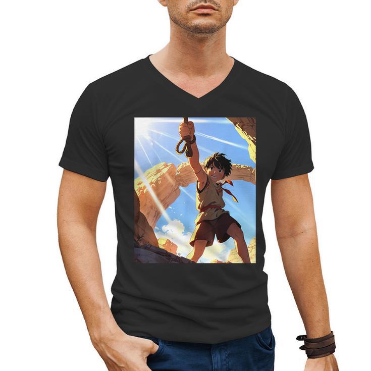 David And Goliath Bible Book Samuel King David Anime Manga Men's V-Neck T-Shirt