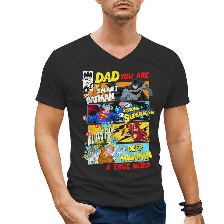 DC Comics Father's Day Justice League Dad Attributes Men's V-Neck T-Shirt