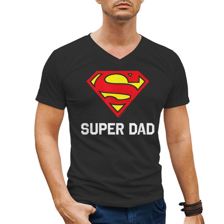 DC Comics Superman Father's Day Super Dad Logo Men's V-Neck T-Shirt
