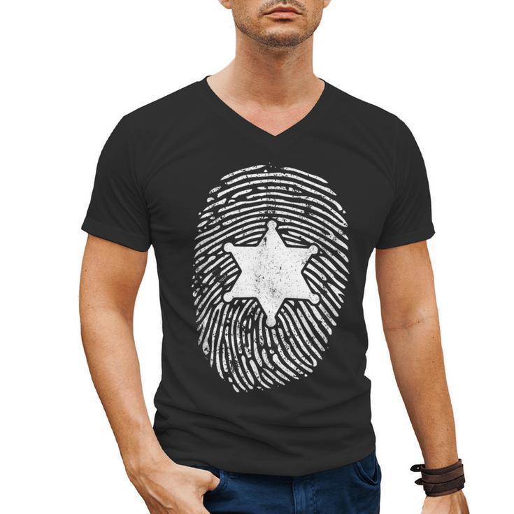 Deputy Sheriff DNA Sheriff Graduation 6 Star Badge Men's V-Neck T-Shirt