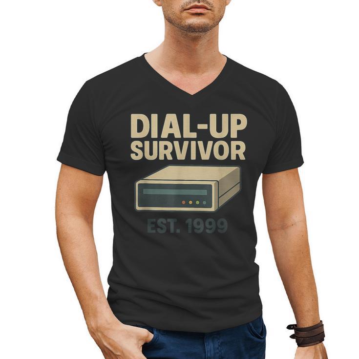 Dial Up Survivor Retro 90s Internet Nostalgia Men's V-Neck T-Shirt