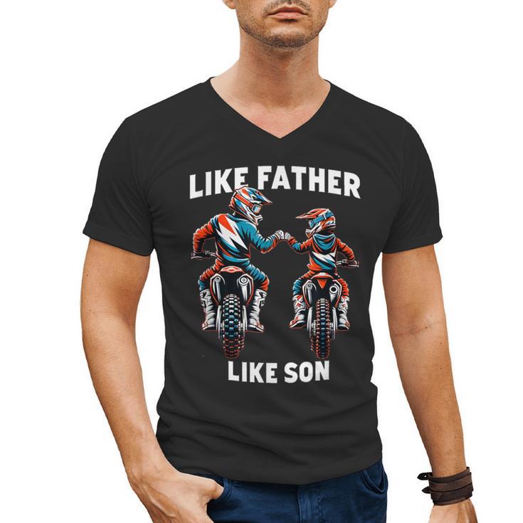 Dirt Bike Family Father Son Motocross Off-Road MX Dad Boys Men's V-Neck T-Shirt