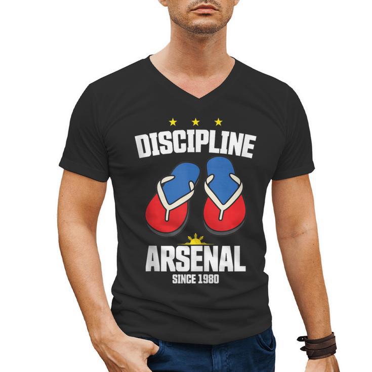 Discipline Arsenal Pinoy Nostalgia Filipino Tsinelas Men's V-Neck T-Shirt