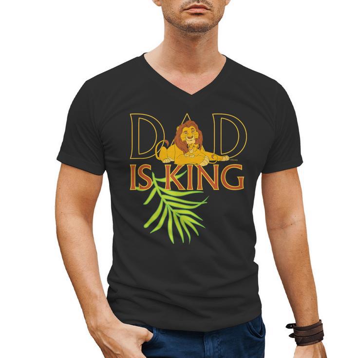 Disney The Lion King Dad Is King Mufasa & Simba Father's Day Men's V-Neck T-Shirt