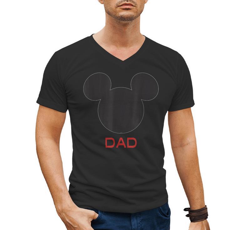 Disney Mickey Mouse Dad Family Small Men's V-Neck T-Shirt