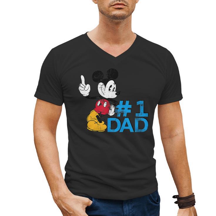 Disney Mickey Mouse Father's Day 1 Dad Men's V-Neck T-Shirt