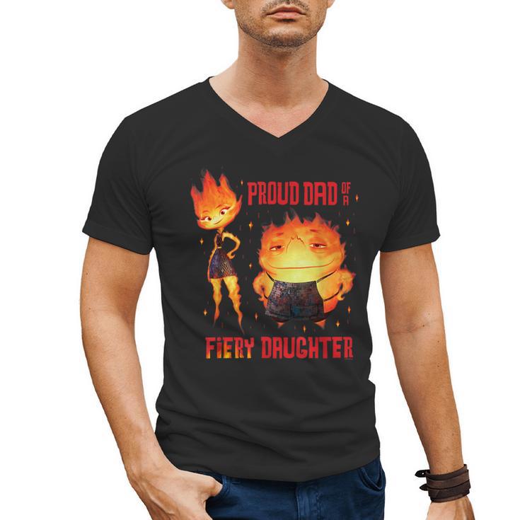 Disney And Pixar’s Elemental Proud Dad Of a Fiery Daughter Men's V-Neck T-Shirt