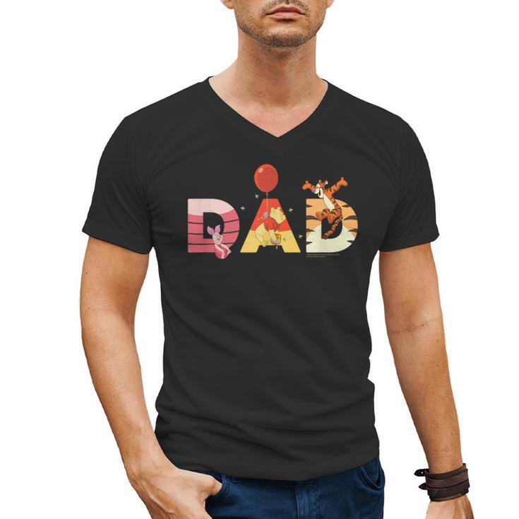Disney Winnie The Pooh And Friends Dad Father's Day Birthday Men's V-Neck T-Shirt