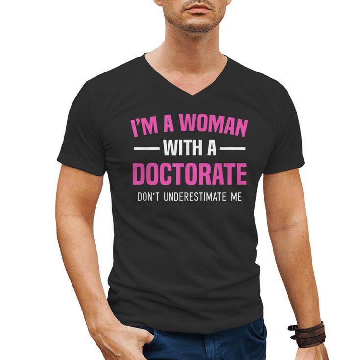 Doctoral Degree Graduation Woman With a Doctorate Men's V-Neck T-Shirt