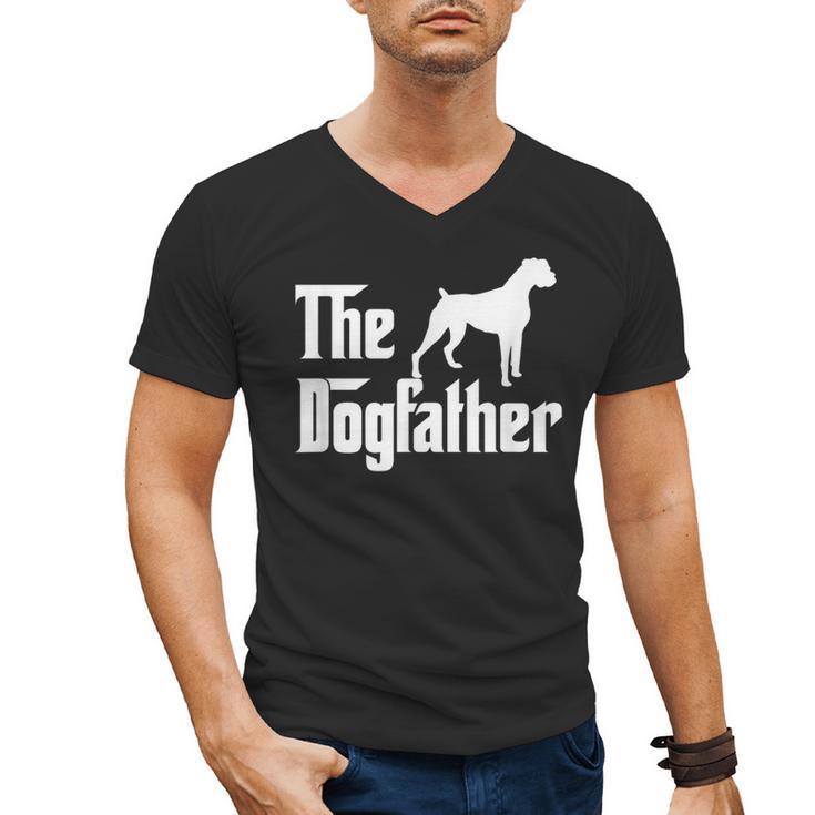 The Dogfather T Shirt Boxer Dog Lover Shirt For Men Dad Men's V-Neck T-Shirt