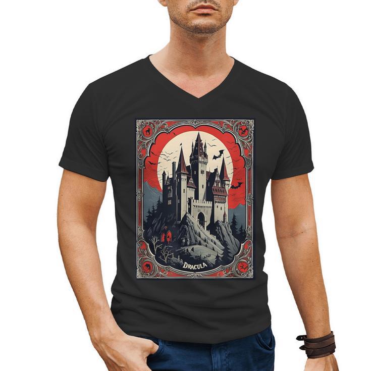Dracula's Castle Book Cover Illustration Men's V-Neck T-Shirt