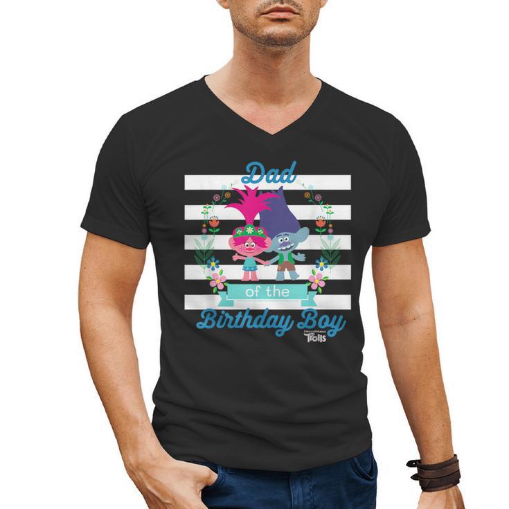 DreamWorks Trolls Dad Of The Birthday Boy Men's V-Neck T-Shirt