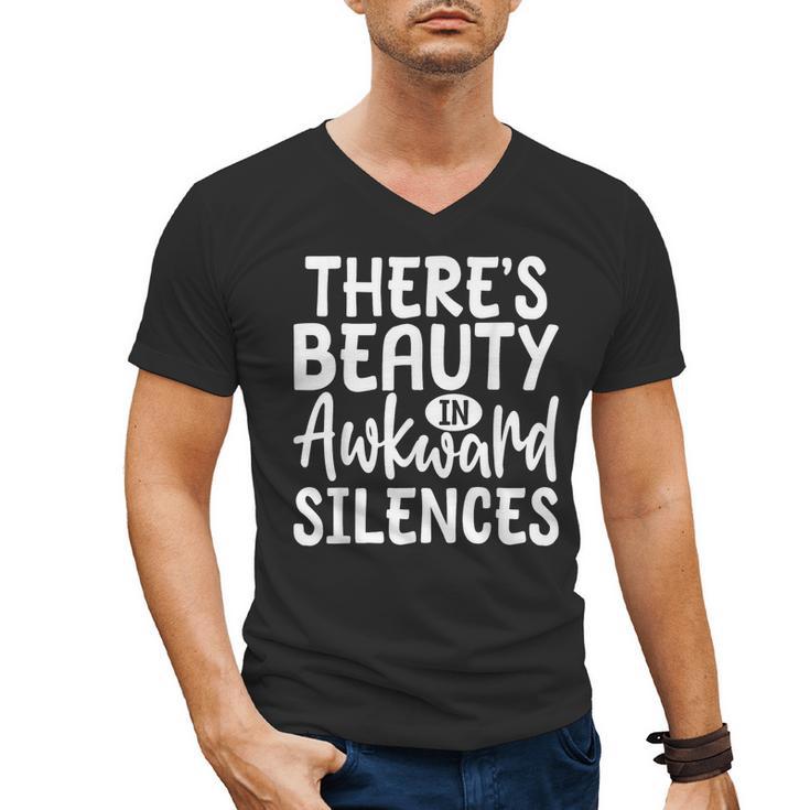 Embracing Awkward Silences Introvert Humor Antisocial Men's V-Neck T-Shirt