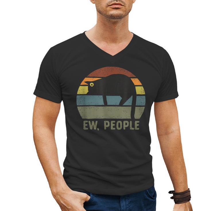 Ew People Cat Lazy Introvert Anti Social Men's V-Neck T-Shirt