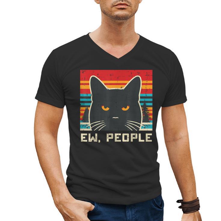 Ew People Cat Saying Introvert Women Men Kids Men's V-Neck T-Shirt