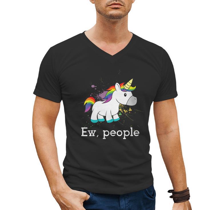 Ew People Unicorn Lover Introvert Rainbow Unicorn Men's V-Neck T-Shirt