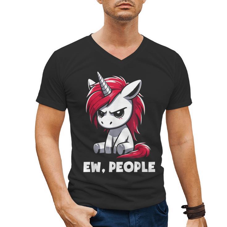 Ew People Unicorn Sarcastic Humor Introvert Men's V-Neck T-Shirt