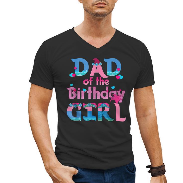 Family Party Decorations Dad Of The Birthday Girl T-Shirt Men's V-Neck T-Shirt
