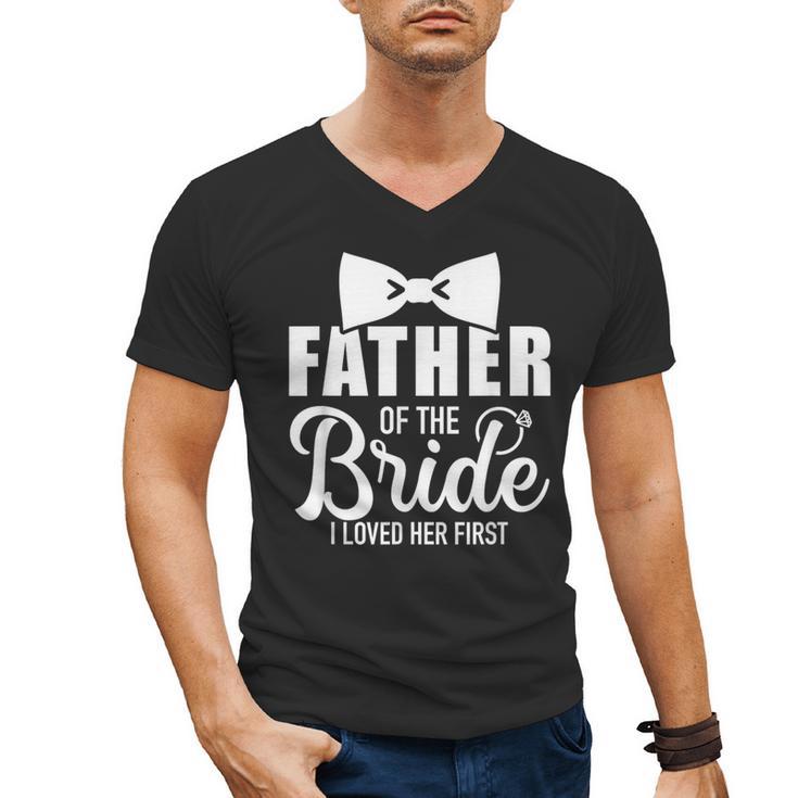 Father Of The Bride Father Dad Bride Wedding Stag Night Men's V-Neck T-Shirt