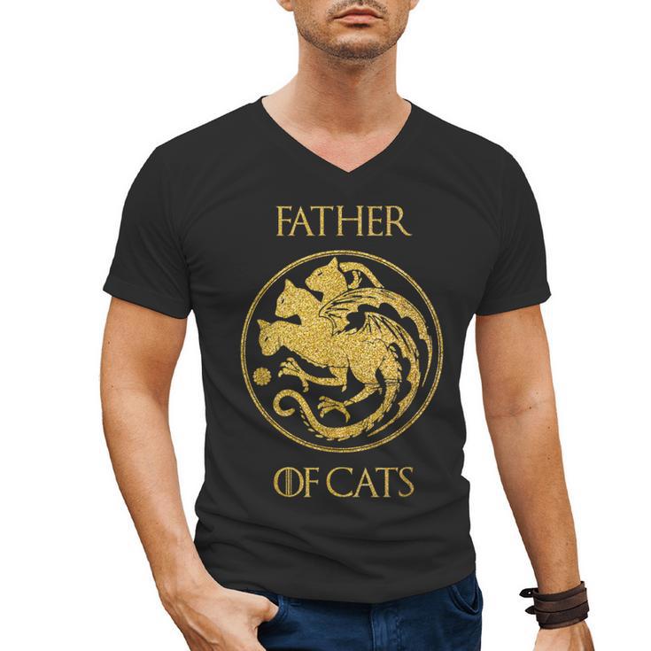 Father Of Cats Shirt Cat Dad Cat Daddy Men's V-Neck T-Shirt