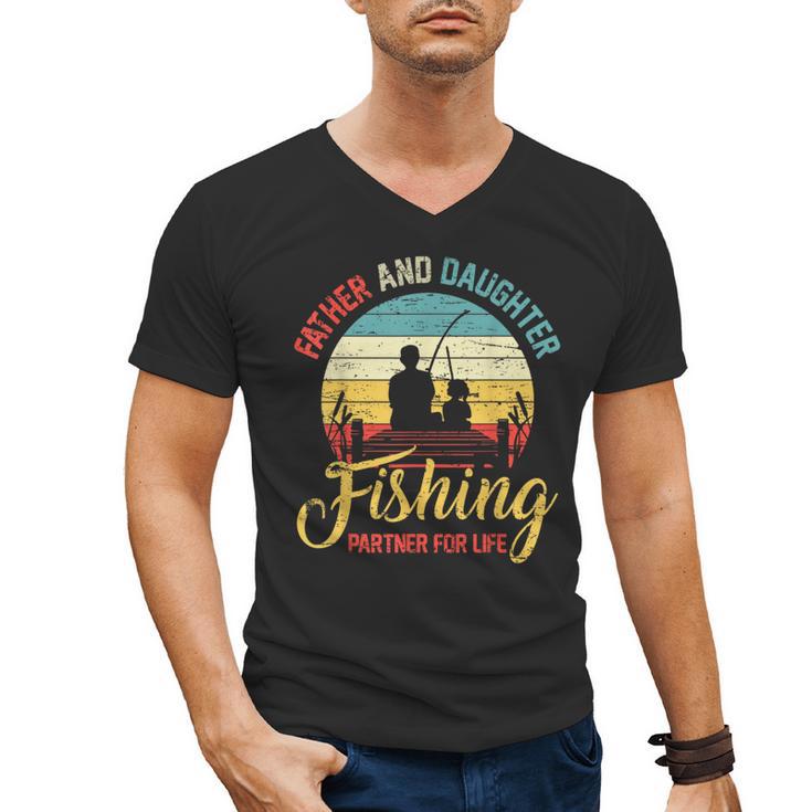 Father Daughter Fishing Partner For Life Retro Matching Dad Men's V-Neck T-Shirt