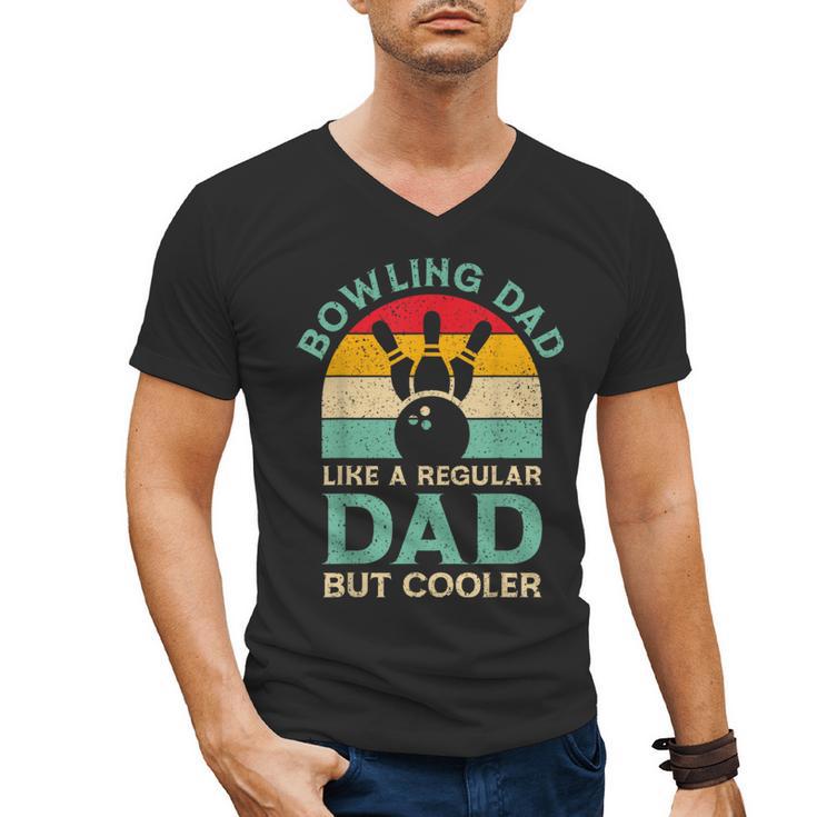 Fathers Day Bowling Dad For Bowling Player Dad Men's V-Neck T-Shirt