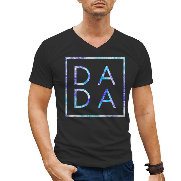 Father's Day For New Dad Dada Him Papa Tie Dye Dada Small Men's V-Neck T-Shirt