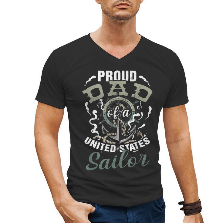 Fathers Day Proud Dad Of A United States Anchor Sailor Men's V-Neck T-Shirt